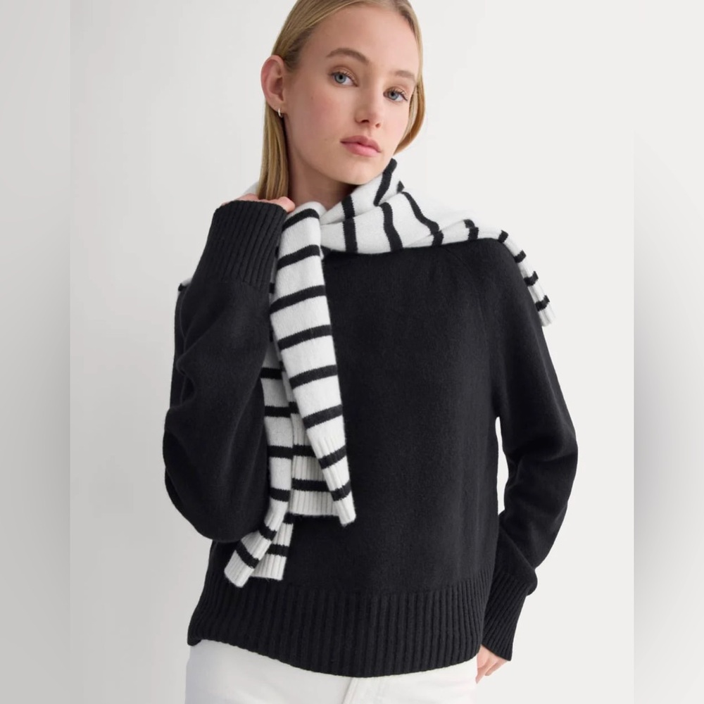 EVERLANE The Boxy Crew In Cashmere In Black